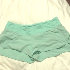 Mint green lululemon shorts